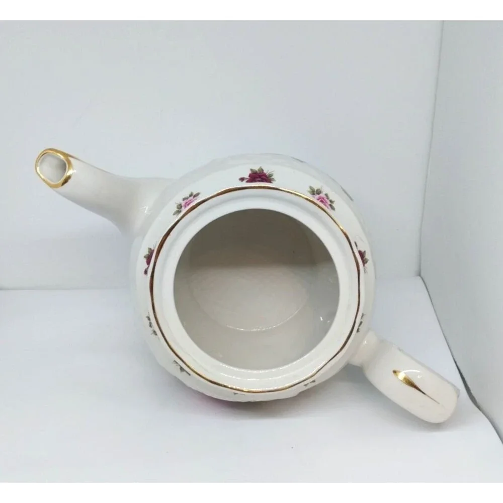 Vintage Crown Dorset Teapot Roses Staffordshire Fine Ceramics England
